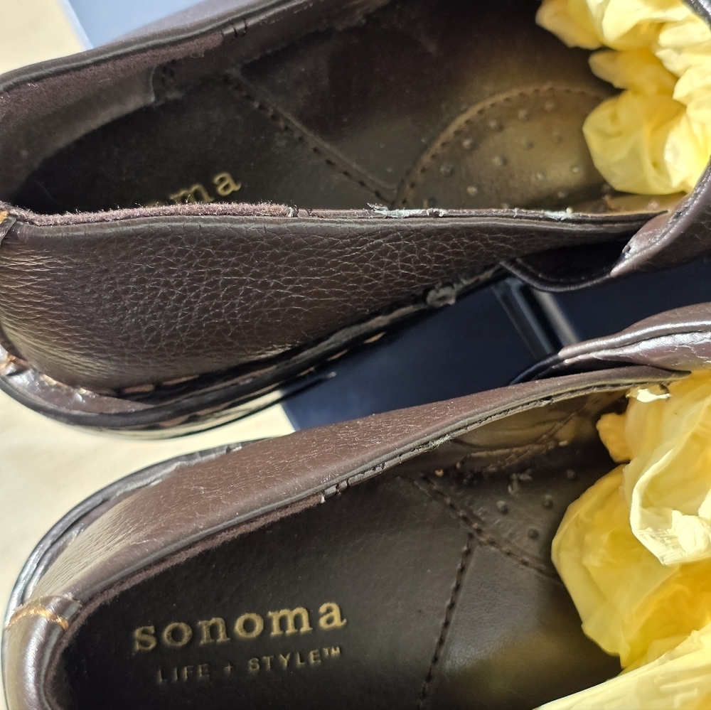 Sonoma WoMen Dark Brown Slip-On Loafers Sz 8.5M New Nursing - Picture 8 of 11
